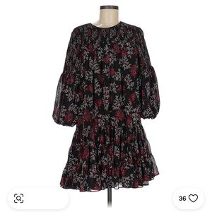 cinq a sept Floral Black Dress